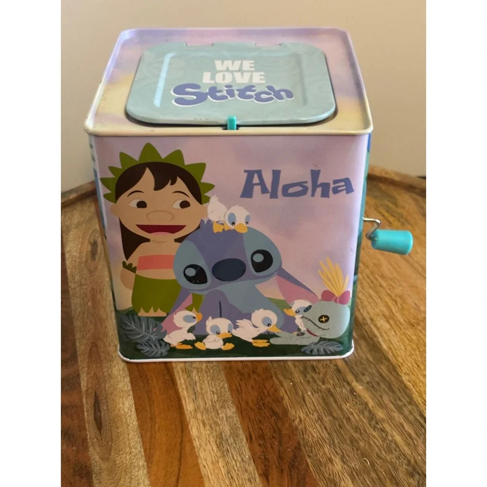 Disney Baby Lilo & Stitch Jack-in-the-Box Musical Toy Kids Preferred 2023 Tin